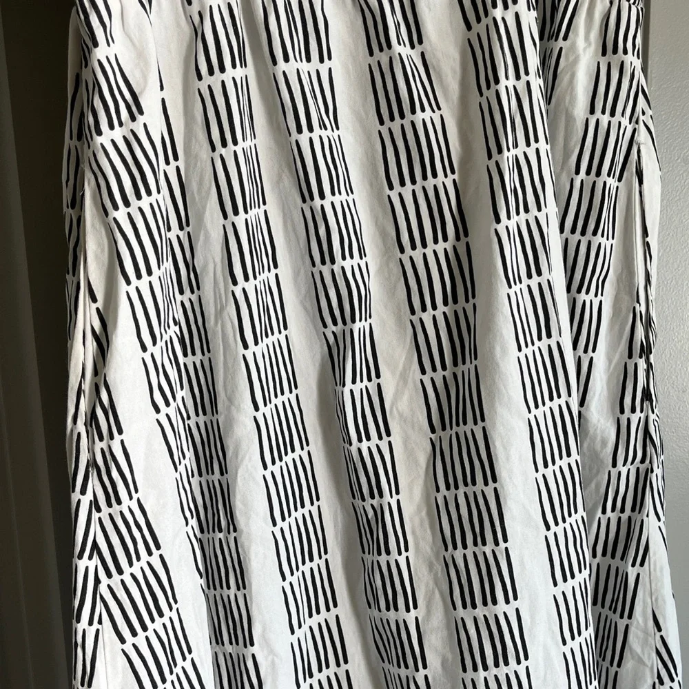 Maeve White & Black Cotton Dress - Size L - Picture 7 of 7